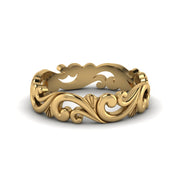 filigree-simple-gold-wedding-band-for-women-in-14K-yellow-gold-FD50063B-NL-YG